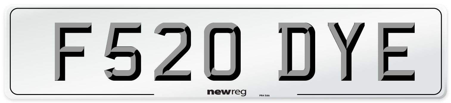 F520 DYE Front Number Plate