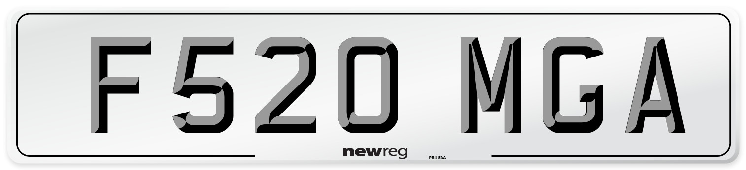 F520 MGA Front Number Plate