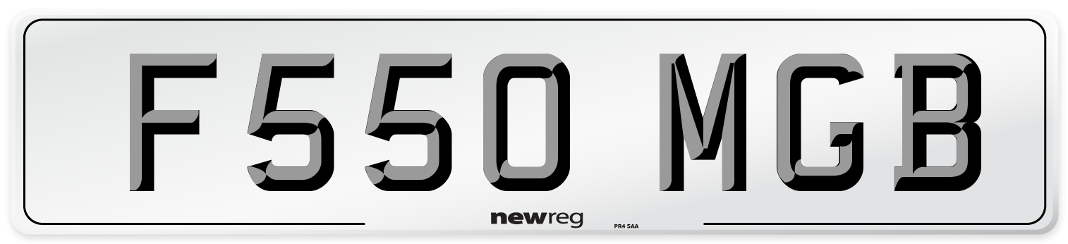 F550 MGB Front Number Plate