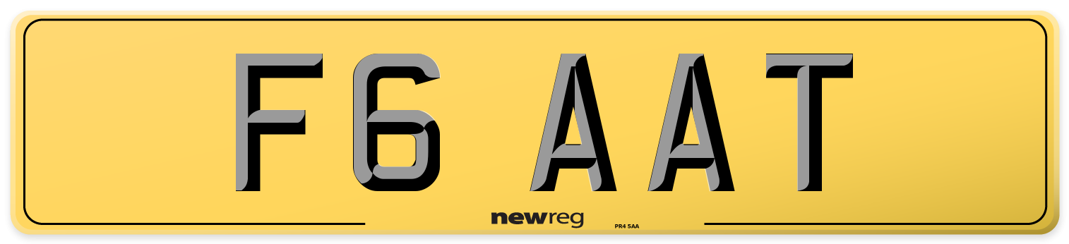 F6 AAT Rear Number Plate