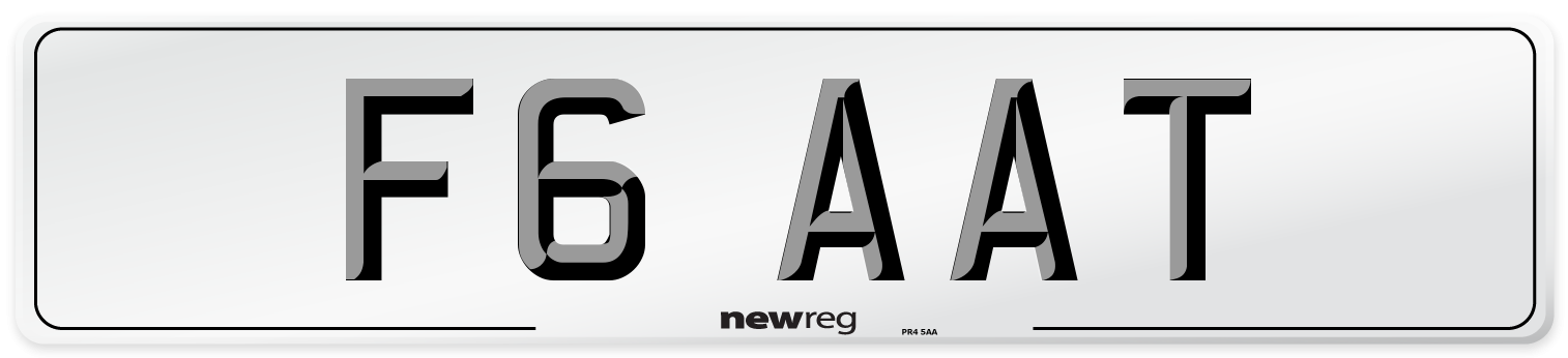 F6 AAT Front Number Plate