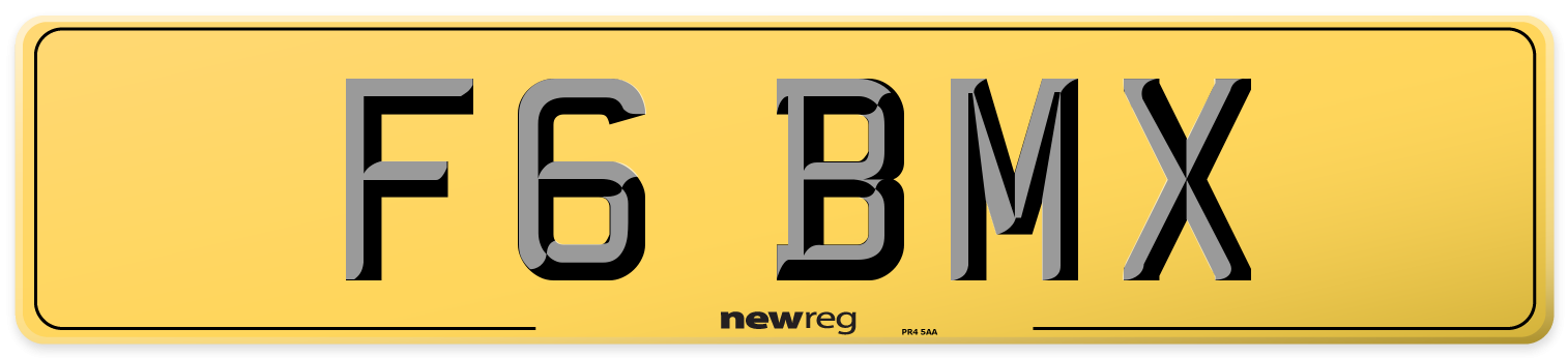 F6 BMX Rear Number Plate