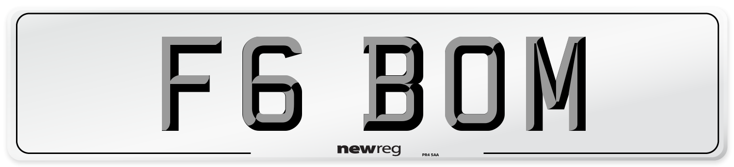 F6 BOM Front Number Plate