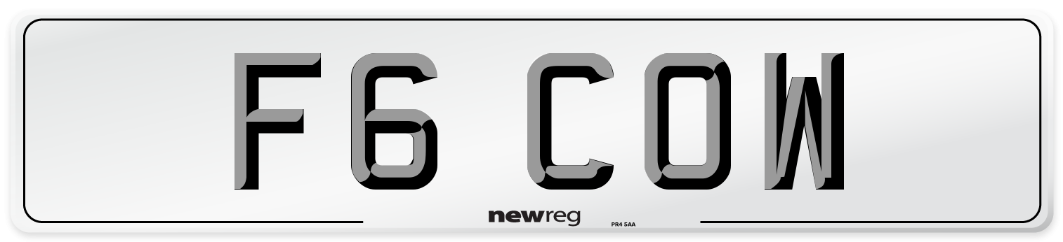 F6 COW Front Number Plate
