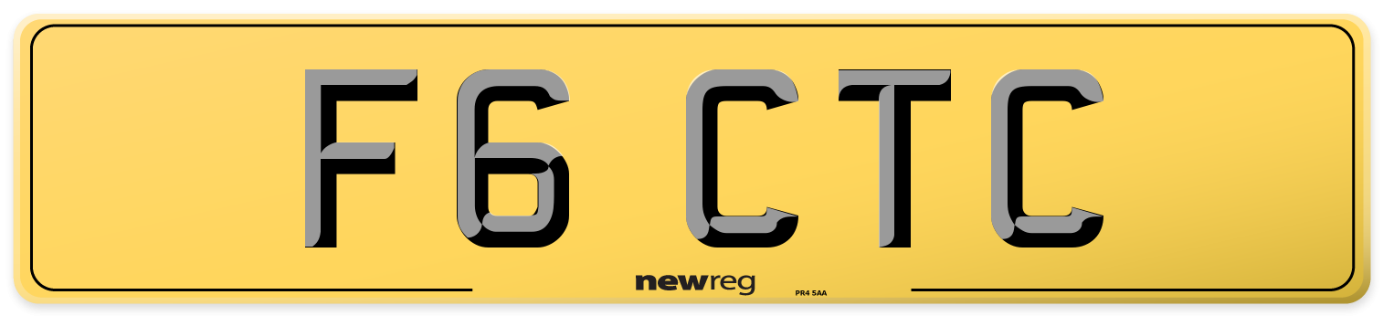 F6 CTC Rear Number Plate