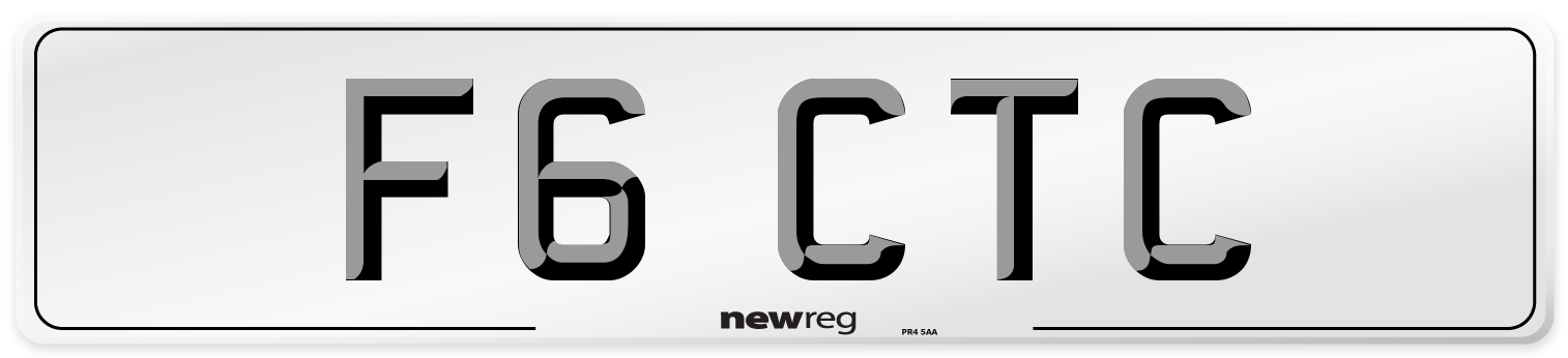 F6 CTC Front Number Plate