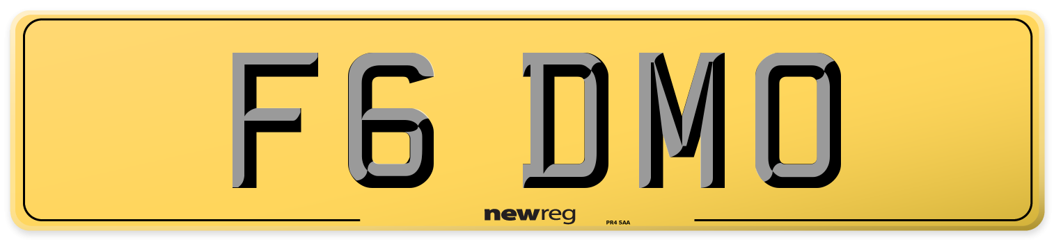 F6 DMO Rear Number Plate