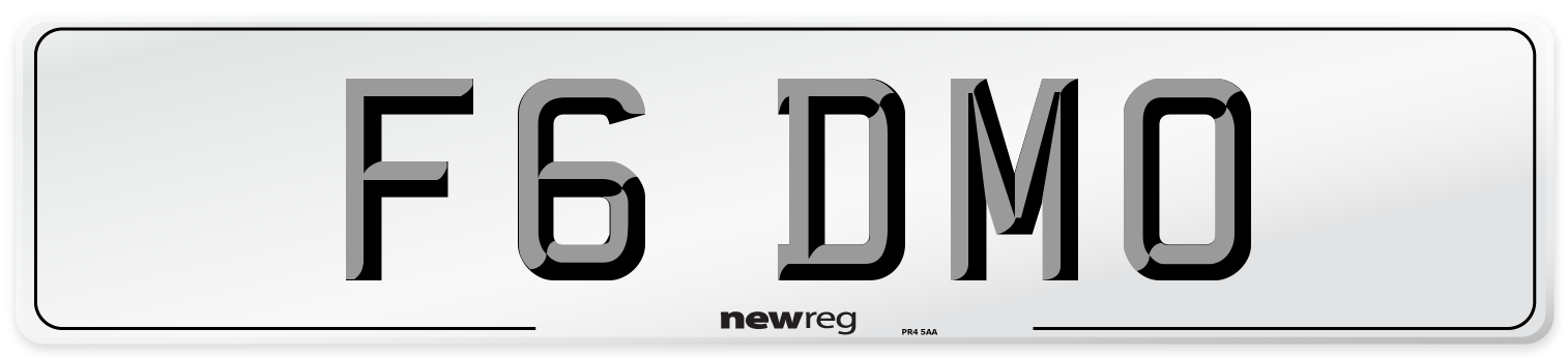 F6 DMO Front Number Plate