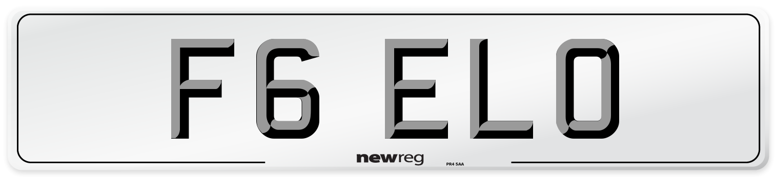 F6 ELO Front Number Plate