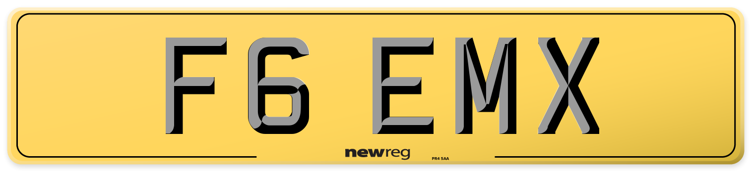 F6 EMX Rear Number Plate