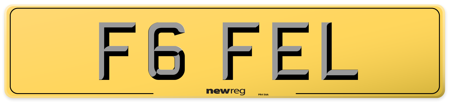 F6 FEL Rear Number Plate