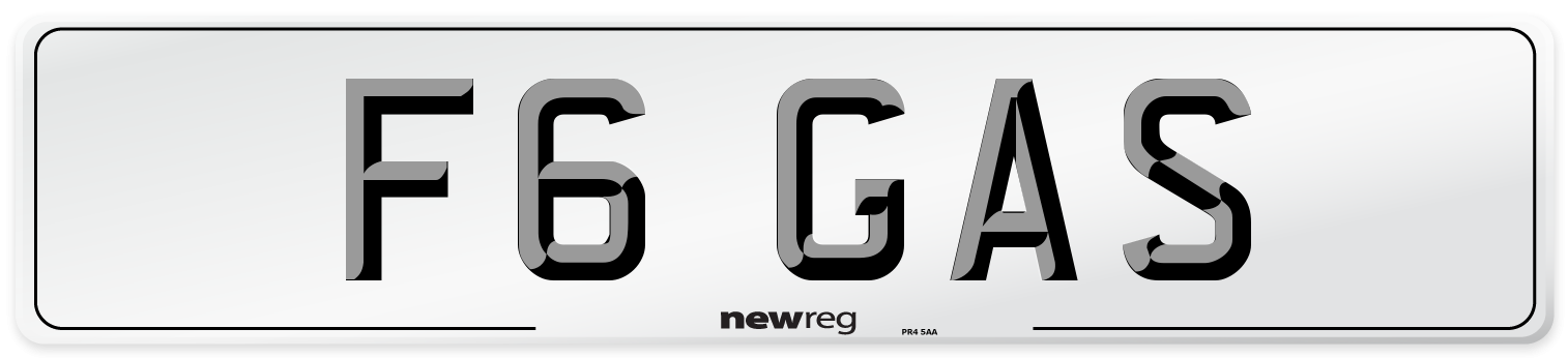 F6 GAS Front Number Plate