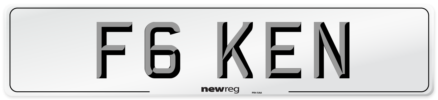 F6 KEN Front Number Plate