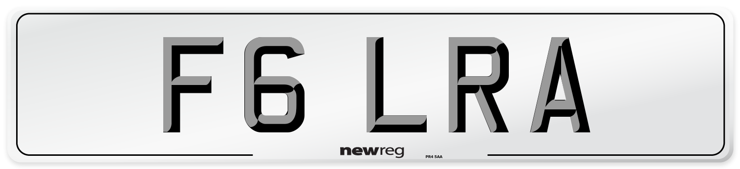 F6 LRA Front Number Plate