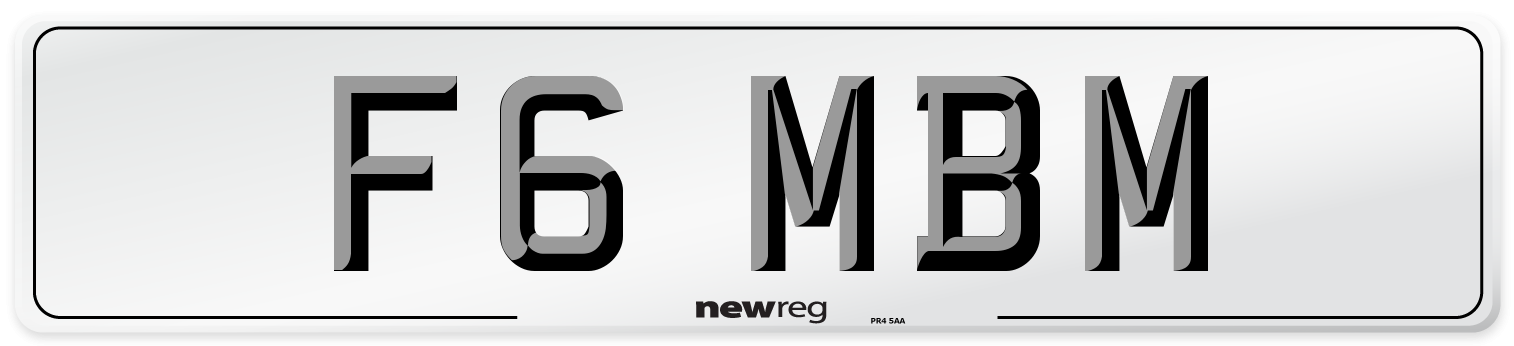 F6 MBM Front Number Plate