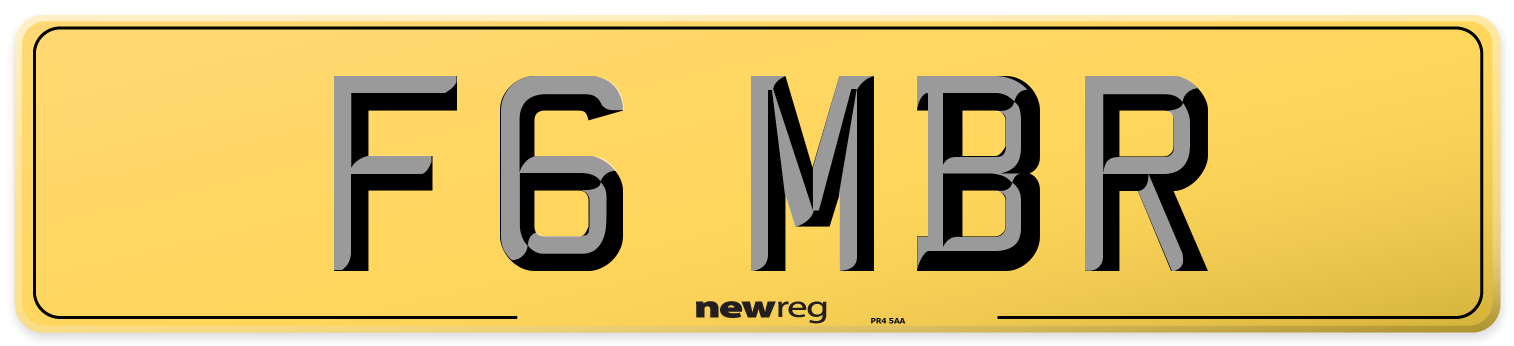 F6 MBR Rear Number Plate