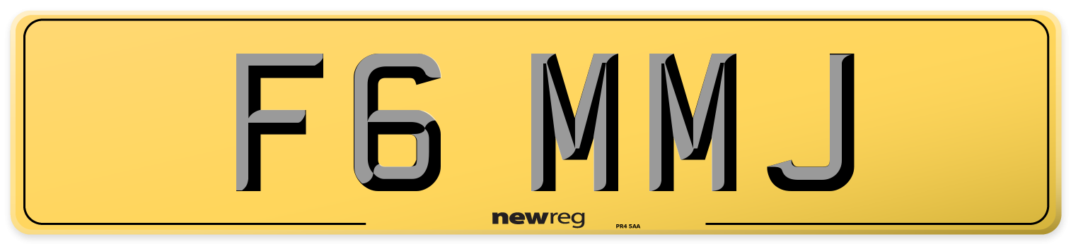 F6 MMJ Rear Number Plate