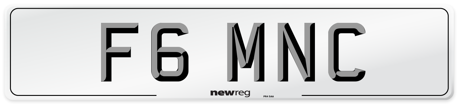 F6 MNC Front Number Plate