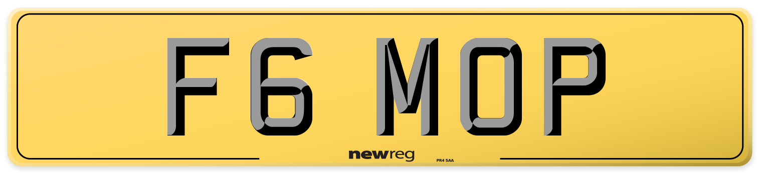 F6 MOP Rear Number Plate