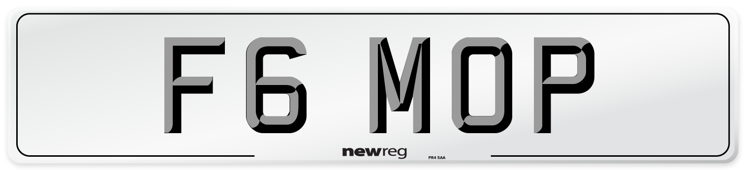 F6 MOP Front Number Plate
