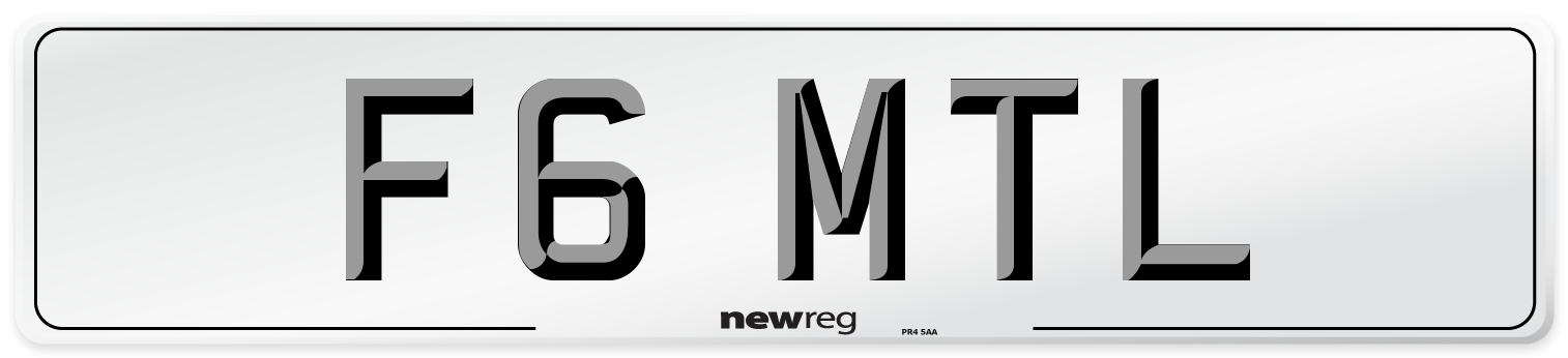 F6 MTL Front Number Plate