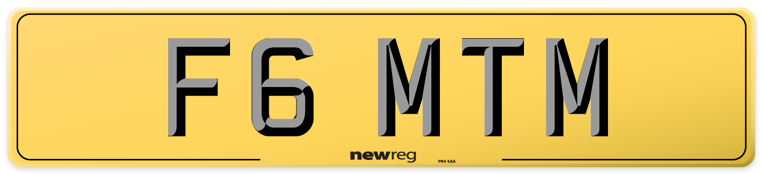 F6 MTM Rear Number Plate
