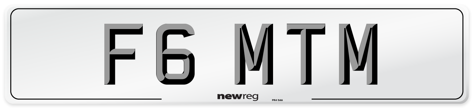 F6 MTM Front Number Plate