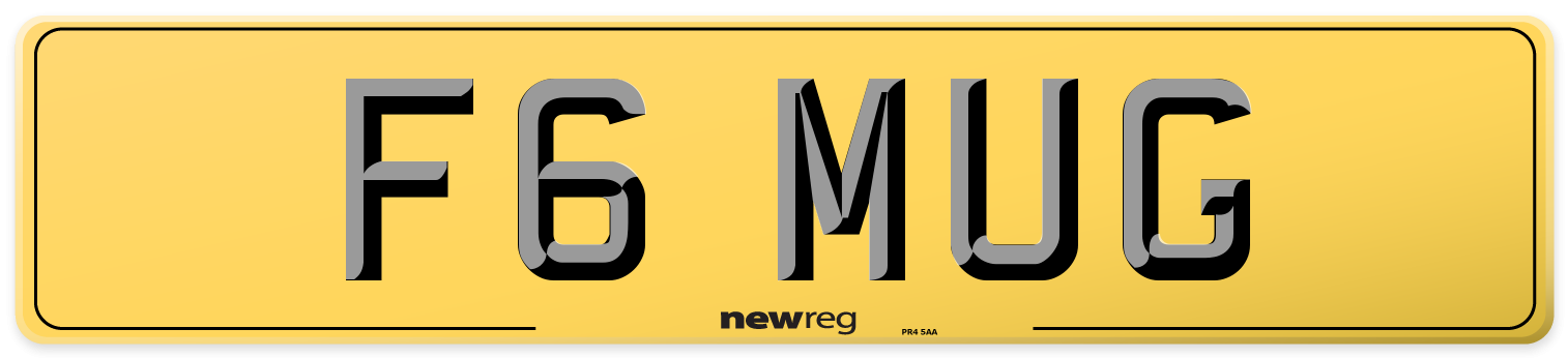 F6 MUG Rear Number Plate