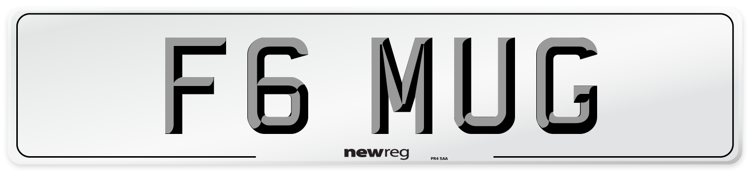 F6 MUG Front Number Plate