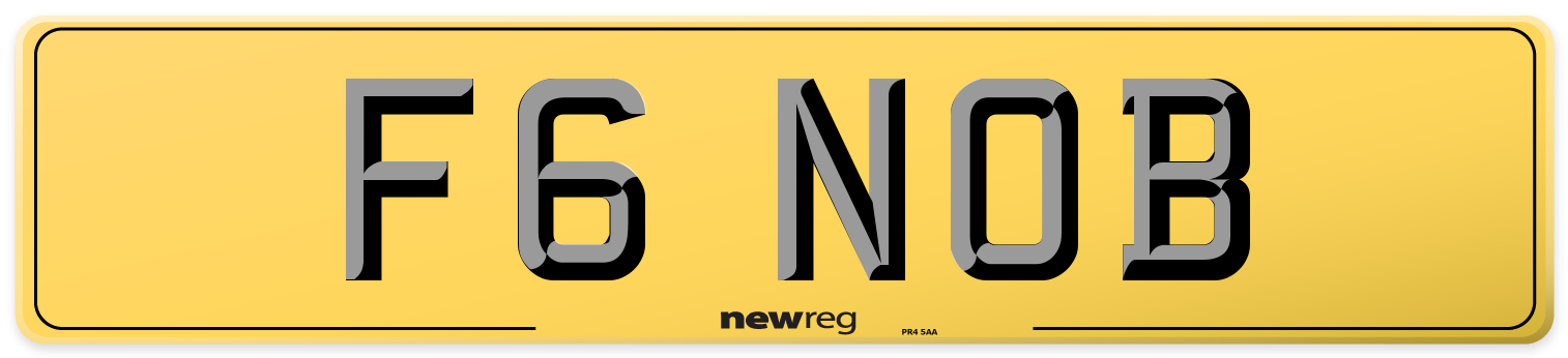 F6 NOB Rear Number Plate