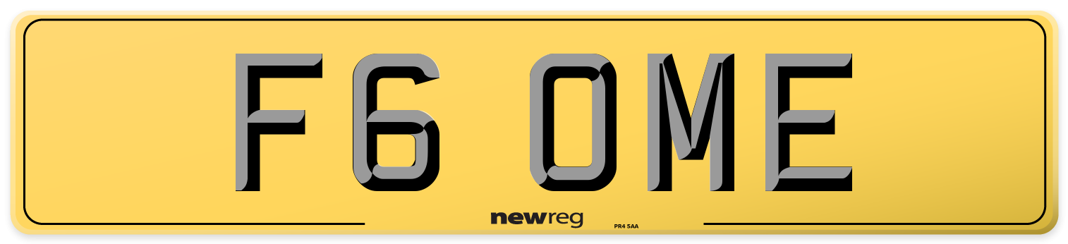 F6 OME Rear Number Plate