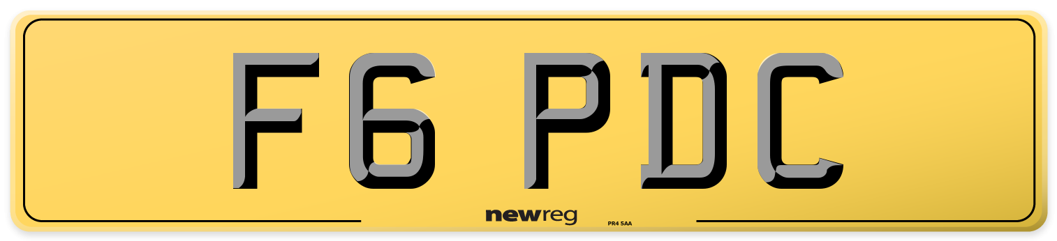 F6 PDC Rear Number Plate