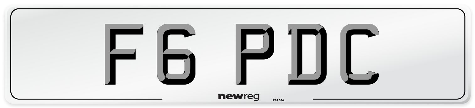 F6 PDC Front Number Plate