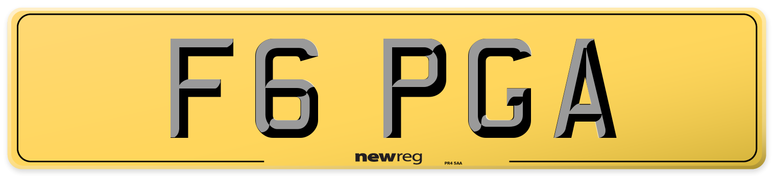 F6 PGA Rear Number Plate