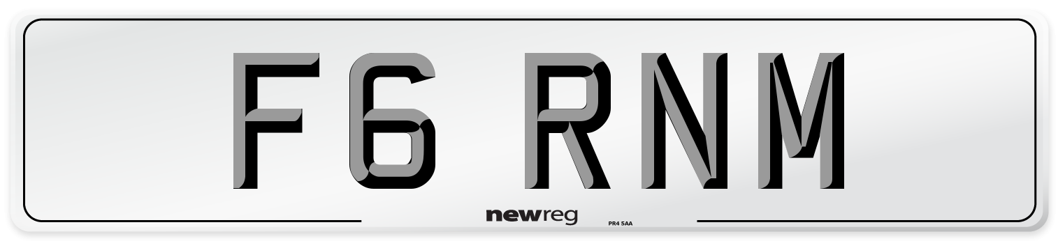 F6 RNM Front Number Plate