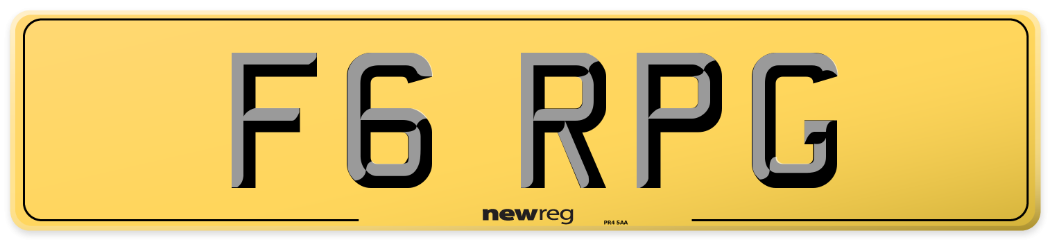 F6 RPG Rear Number Plate