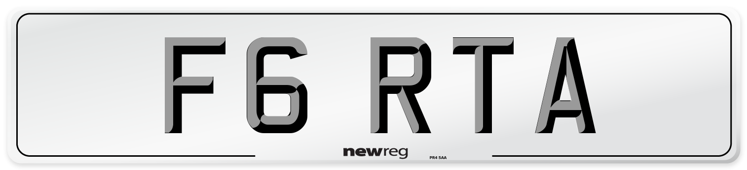 F6 RTA Front Number Plate