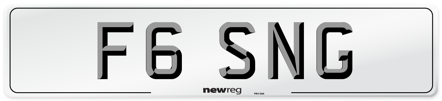 F6 SNG Front Number Plate