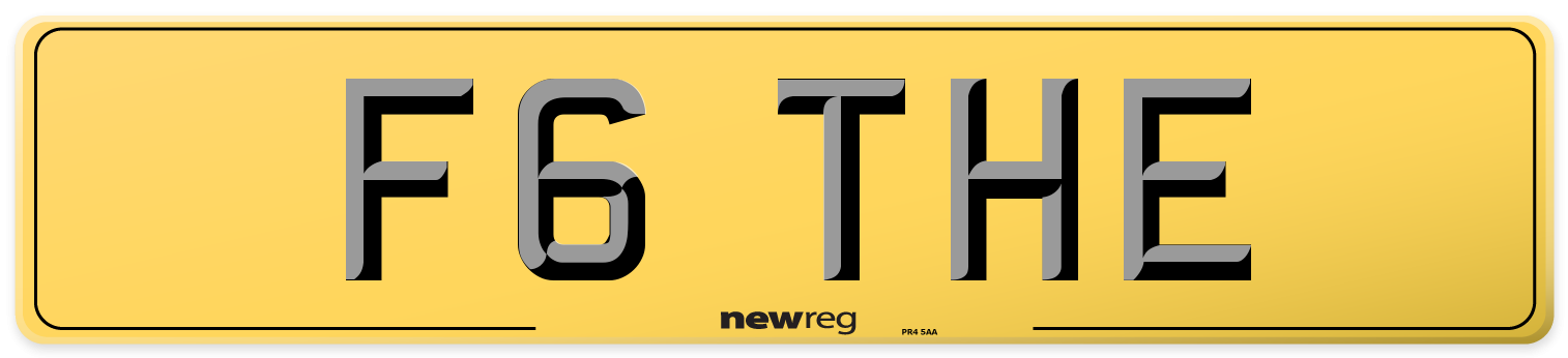 F6 THE Rear Number Plate