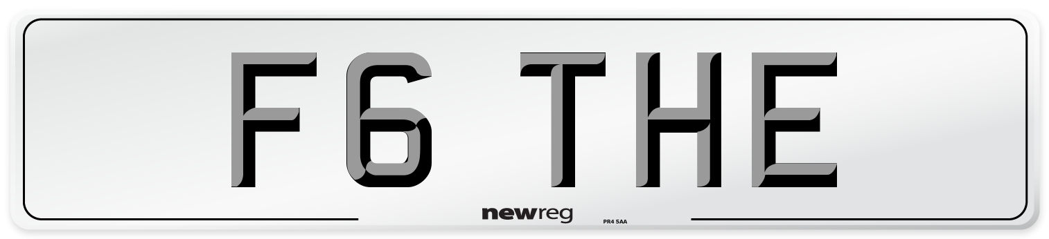 F6 THE Front Number Plate