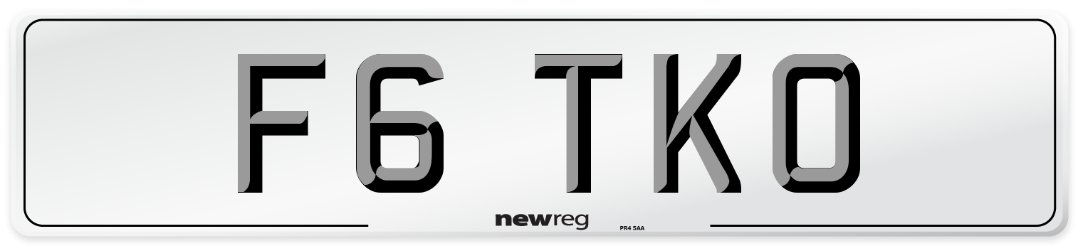 F6 TKO Front Number Plate