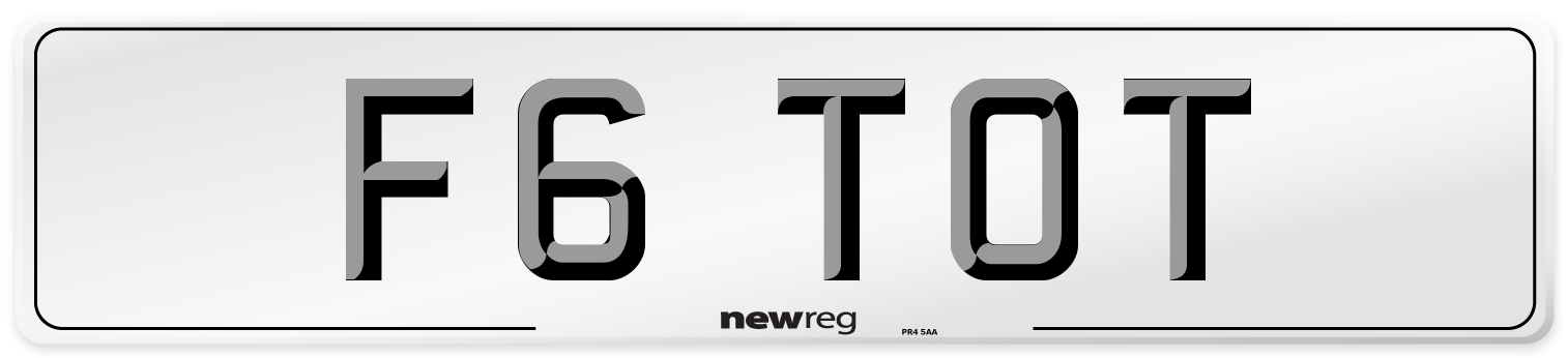 F6 TOT Front Number Plate