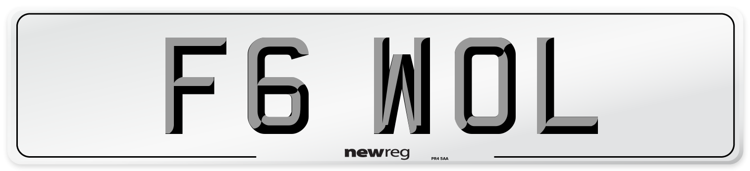 F6 WOL Front Number Plate