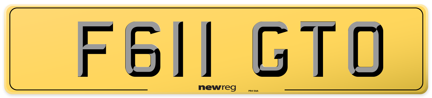 F611 GTO Rear Number Plate