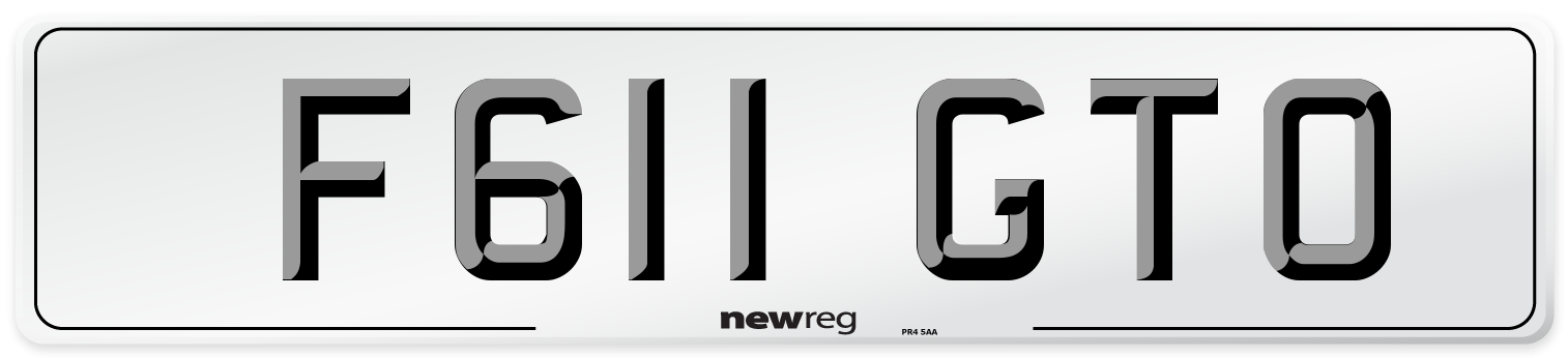 F611 GTO Front Number Plate