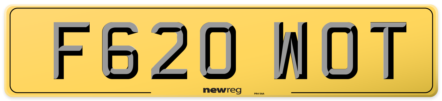 F620 WOT Rear Number Plate