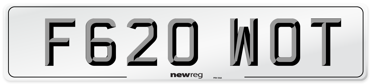 F620 WOT Front Number Plate