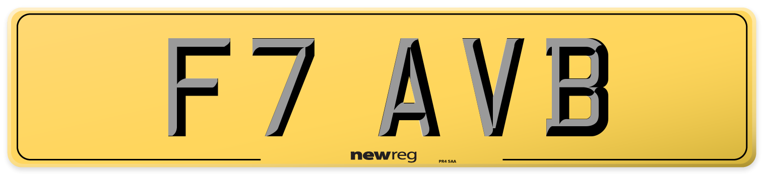 F7 AVB Rear Number Plate