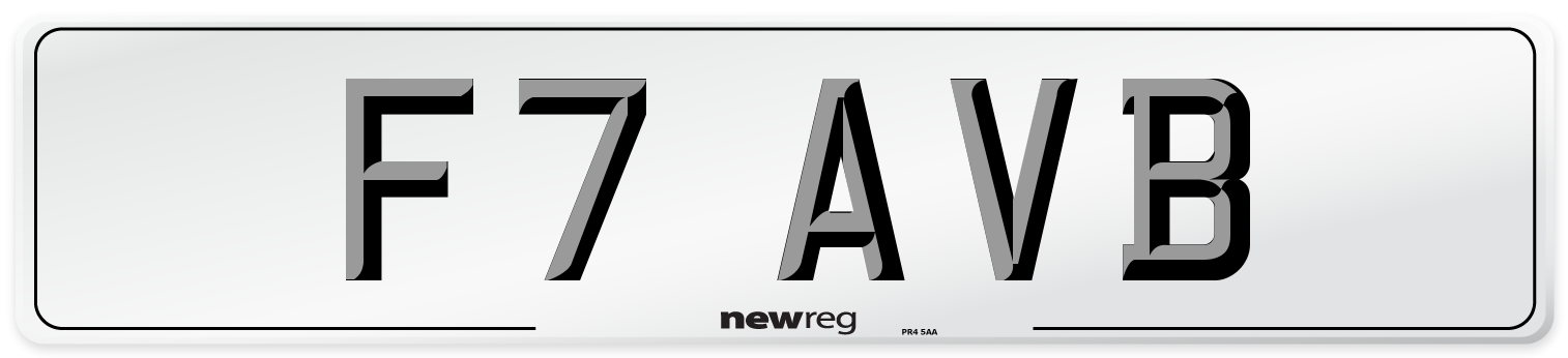 F7 AVB Front Number Plate