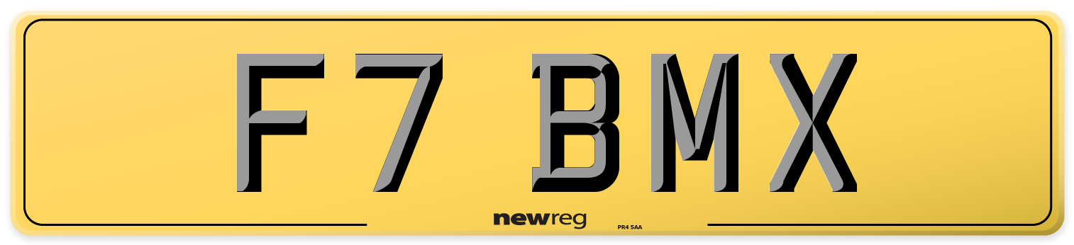 F7 BMX Rear Number Plate